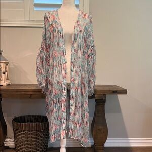NWOT Veronica M Multicolor Open-Front Kimono
